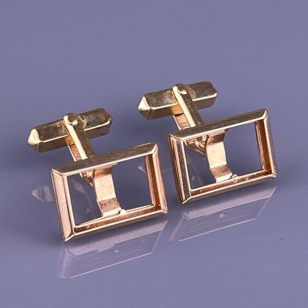 Open Frame Customize Initials Cufflinks Gold Plated Monogram Inserts Swank VTG